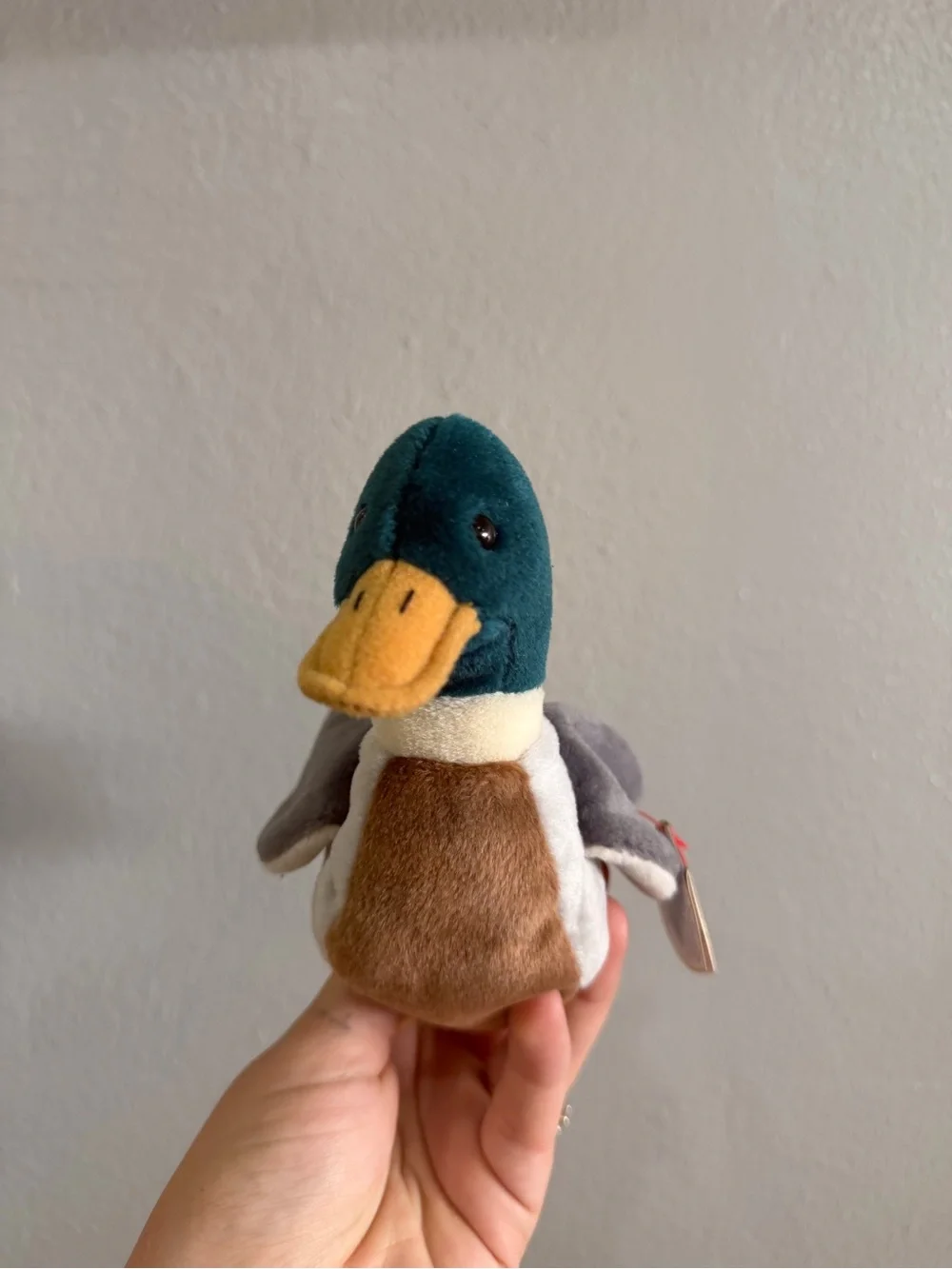 Plush Mallard Duck Bird Toy - Green, Gray, Brown